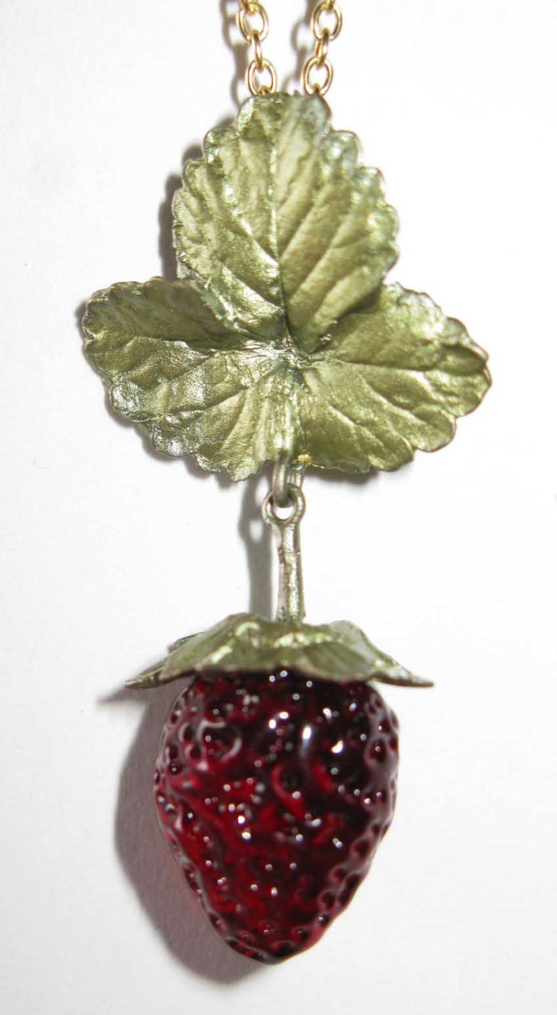 Large Strawberry Pendant Necklace